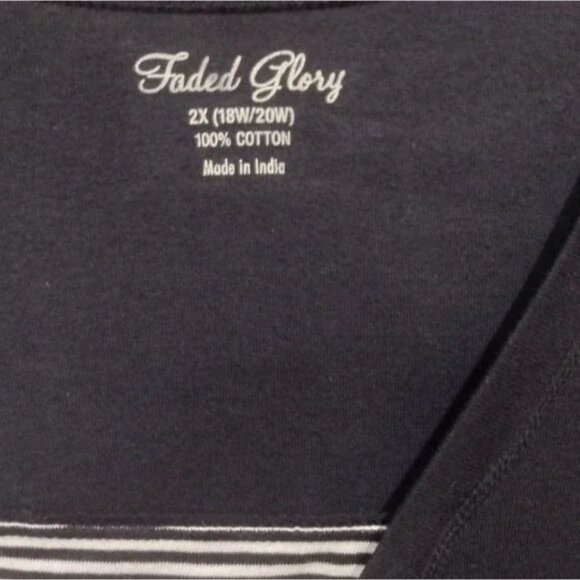 Faded Glory Black Soot Lightweight Women's Long Sleeve Shirt Size 2X (18W/20W)! - Picture 2 of 16